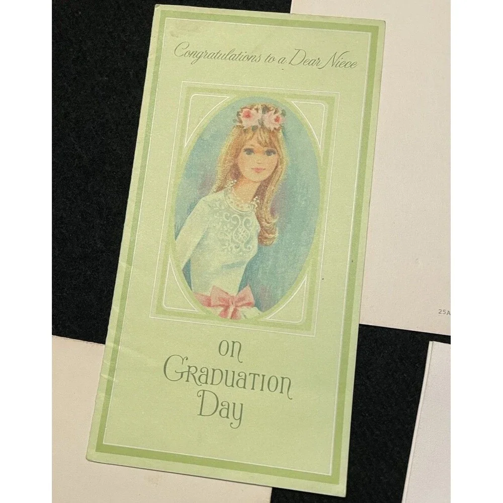 Lot Of Five Vintage Greeting Cards Art Cards Anniversary Birthday Get Well